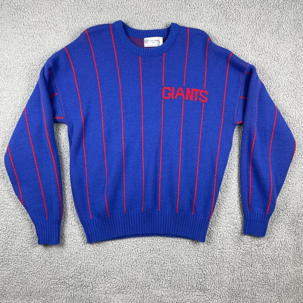 VTG New York Giants Sweater Mens Extra Large Blue Cliff Engle NFL Football USA